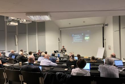 Paul Harrison from UNIMAN presenting the progress made on the development of the ORP proposal submission tool (WP3/JA2). © I. Kazakou
